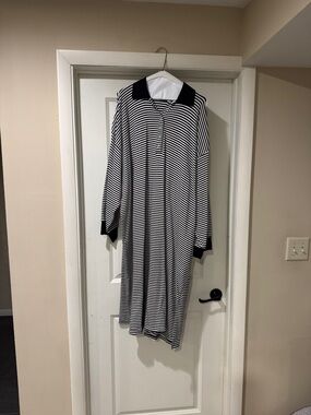 Dressed in LALA Black & White Striped Midi Dress